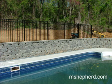 Fence around the pool